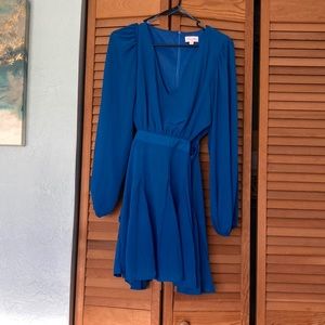 Blue long sleeve dress w/ side cutouts
